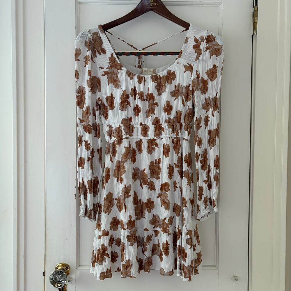 Altar'd State White Floral Mini Dress Size Medium - Picture 2 of 8